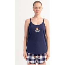 Vienetta Pamuklu Kadın Ip Askılı Şortlu Pijama Takım, 512049