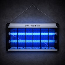 CoverZone 30W Alüminyum Gövde LED Çift Tüplü Elektrikli Sinek ve Sivrisinek Öldürücü Cihaz 48X26X7 cm Zincir Askılı Böcek Öldürücü Tuzak Düşük Enerji Tüketimli | PT-Z30W (30W - Beyaz)