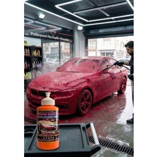 Ribbon Car Wax AFRO R-1 ( FIRÇASIZ-CİLALI-RENKİ OTO YIKAMA KÖPÜK ŞAMPUANI ) YOĞUN KIRMIZI KÖPÜK. 1 Lt
