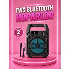Taşınabilir 6.5” Bluetooth Hoparlör USB Tf Kart Mikrofonlu Şarjlı Sistem - Lisinya