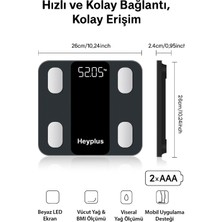 Heyplus Dijital Baskül Akıllı Tartı - Yağ Su Kas Ölçerli Vücut Analiz Baskülü