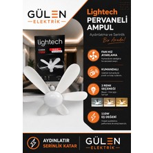 Lightech 110W Eşdeğer Pervaneli Fanlı LED Ampul Kumandalı E27 3 Renk Aydınlatma