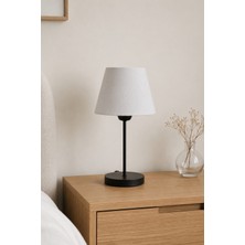 Eslight Modern Spor Tarz Siyah Ayak Masa Lambası Beyaz Abajur L33