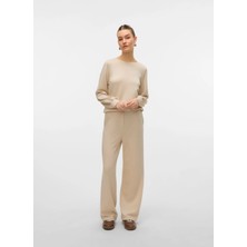 Vero Moda Ekru Kadın Rahat Pantolon Vmhalı Hw Wıde Pant Jrs Ga Boo
