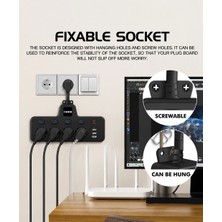 Gees Global Termal Akım Korumalı 4’lü Duvar Tipi Priz 2x USB 2x Type-C Çıkışlı Grup Priz Çoğaltıcı