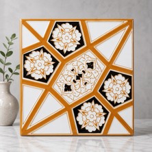 Armada Çini 20X20 cm Ac 3 B Geometrik Sarı Beyaz Desen Çini Karo