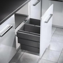 Hafele Cargo Synchro Raylı Çöp Kutusu Antrasit 28+28 L