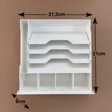 Saypos 4 Banknot 4 Bozuk Para ve 1 Kartvizit Bölmeli Çekmece Içi Para Düzenleyici 21,5X21X6CM