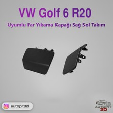AutoPit 3D Volkswagen Golf 6 R / R20 (2009-2013) Uyumlu Ön Tampon Far Yıkama Kapağı Sağ Sol Takım