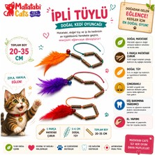 Matatabi Cats Ipli Tüylü ve Sesli, Doğal Kedi Çiğneme Çubuklu Kedi Oyuncağı (Kedi Otu Değildir)