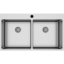 Hafele NOVARA14 Eviye 870X505 mm Paslanmaz Çelik Fırçalı