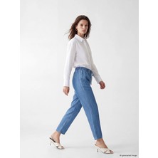 Lc Waikiki Yeni Sezon Beli Lastikli Mom Fit Kadın Jean Pantolon