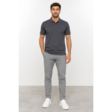 Sabri Özel  Merserize Erkek Polo Yaka T-Shırt SM24SW23011-KOYU Gri