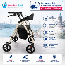 Tagesan P581 Ekonomik Rollatör | Oturaklı, Çantalı ve Katlanabilir 4 Tekerlekli Rollatör