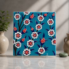 Armada Çini 20X20 cm Ac 60 Turkuaz Papatya Kütahya Çini Desenli Karo