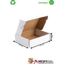 Meşpa Ambalaj Beyaz Karton Kutu 21 x 16 x 5 cm 25 Adet | Hediye Kutusu, Ambalaj Kutusu, Kapaklı Kutu, E-Ticaret Kargo Kutusu