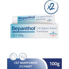 Bepanthol Cilt Bakım Kremi 100 gr 2li Paket Nemlendirici Etkili El ve Yüz İçin