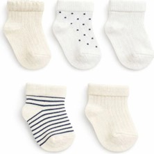 Solde Socks 5’li Çocuk/bebek Pamuklu Günlük Çorap – Düz & Desenli Karışık, Yumuşak Dokulu, Kaliteli