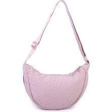 Nas Bag Ultra Hafif Kadın Spor Günlük Nas Bag Minimalist Günlük Ayarlanabilir Askılı Mini Hobo Çanta (En 25 cm ;boy 22 cm ) Pudra