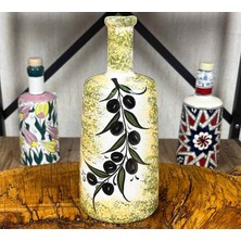 Çini Evi Zeytin Desenli El Işi Zeytinyağı ve Sos Sunum Şişesi 550 ml