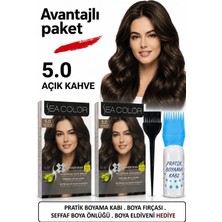 Sea Color Set Saç Boyası 5.0 Açık Kahve 2 Li 2 Kutu+Pratik Boya Kabı