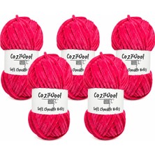 Kadife El Örgü Ipliği Soft Chenille Bulky 5'li Paket, 5X100 Gr. 120 Mt. %100 Mikro Polyester