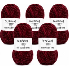 Kadife El Örgü Ipliği Soft Chenille Bulky 5'li Paket, 5X100 Gr. 120 Mt. %100 Mikro Polyester