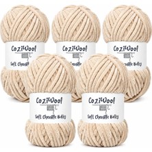 Kadife El Örgü Ipliği Soft Chenille Bulky 5'li Paket, 5X100 Gr. 120 Mt. %100 Mikro Polyester
