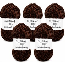 Kadife El Örgü Ipliği Soft Chenille Bulky 5'li Paket, 5X100 Gr. 120 Mt. %100 Mikro Polyester