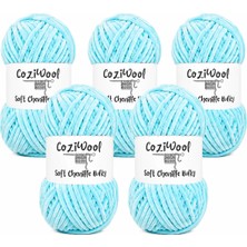 Kadife El Örgü Ipliği Soft Chenille Bulky 5'li Paket, 5X100 Gr. 120 Mt. %100 Mikro Polyester