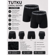 By Uslu Erkek Boxer 2'lı Paket Pamuklu Likralı Rahat Kalıp Tutku