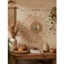 Furestan Home & Living Dekoratif Güneş Duvar Aynası El Yapımı Bohem