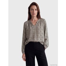 Lc Waikiki Yeni Sezon Kaçık Yaka Leopar Desenli Bluz