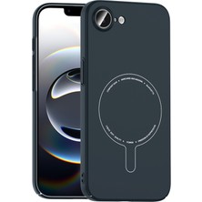 Case 4u Apple iPhone 17E Kılıf M-Safe Şarj Özellikli Kamera Korumalı  Elio Sert Pc Kapak Lacivert