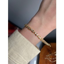 Yeknova Xuping 14K Gold Renginde Kuyumcu Işçiliği Kuzey Yıldız Model Kararmaz Kadın Bileklik