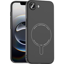 Case 4u Apple iPhone 17E Kılıf M-Safe Şarj Özellikli Kamera Korumalı  Elio Sert Pc Kapak Siyah