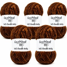 Kadife El Örgü Ipliği Soft Chenille Bulky 5'li Paket, 5X100 Gr. 120 Mt. %100 Mikro Polyester