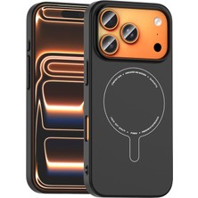 Case 4u Apple iPhone 17 Pro Max Kılıf M-Safe Şarj Özellikli Kamera Korumalı  Elio Sert Pc Kapak Siyah