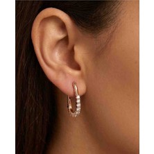 Noshnosh 22K Rosegold Zirkon Taşlı Tasarım Küpe