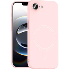 Case 4u Apple iPhone 17E Kılıf M-Safe Şarj Özellikli Kamera Korumalı  Elio Sert Pc Kapak Açık Pembe