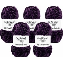 Kadife El Örgü Ipliği Soft Chenille Bulky 5'li Paket, 5X100 Gr. 120 Mt. %100 Mikro Polyester