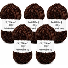 Kadife El Örgü Ipliği Soft Chenille Bulky 5'li Paket, 5X100 Gr. 120 Mt. %100 Mikro Polyester