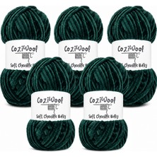 Kadife El Örgü Ipliği Soft Chenille Bulky 5'li Paket, 5X100 Gr. 120 Mt. %100 Mikro Polyester