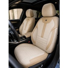 NewDeco Peugeot 208 2012–2024 ARACINIZA Uyumlu Arkalı Önlü Takım Tay Tüyü Deri Oto Kılıfı - Balat Serisi