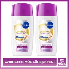 Nivea SPF50+ Güneş Koruyucu LUMINOUS630 Skin Glow Aydınlatıcı Yüz Kremi 40ML, Nemlendirici, X2 Adet
