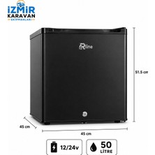 R-Line Karavan Tekne Buzdolabı  50 Litre 12/24V Siyah