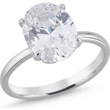 Merano Design Oval Tek Taş Yüzük