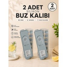Viamart Kapaklı Silikon Buz Kalıbı 12 Bölmeli – Kolay Çıkarılabilir Kare Buz Kalıbı, Dökülme Önleyici Kapaklı