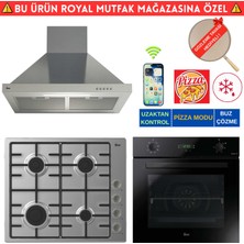 Hoover Valenes Telefon Bağlantılı Inox-Siyah Ankastre Set (HO3158B+ HHW6LMX/TK  Emaye + HCH6MXTK )