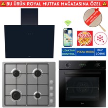 Hoover Gtf Telefon Bağlantılı Siyah Ankastre Set (HO3158B +Cand-Y CHW6LMX Inox Emaye + HDG6C1GBTK )